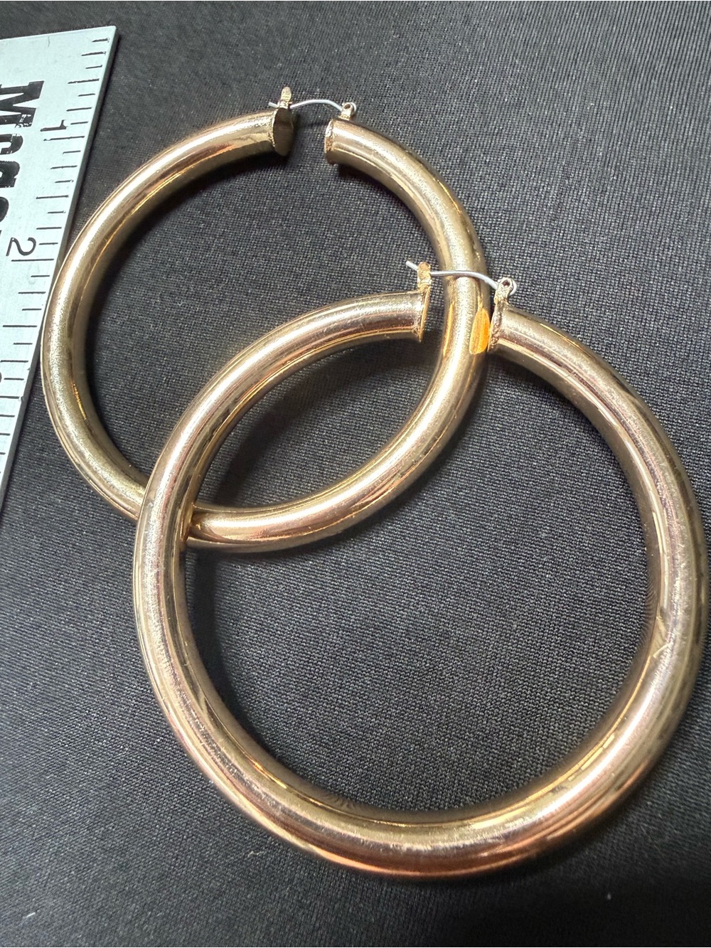 Source Unknown Shiny Gold Hoop Earrings
